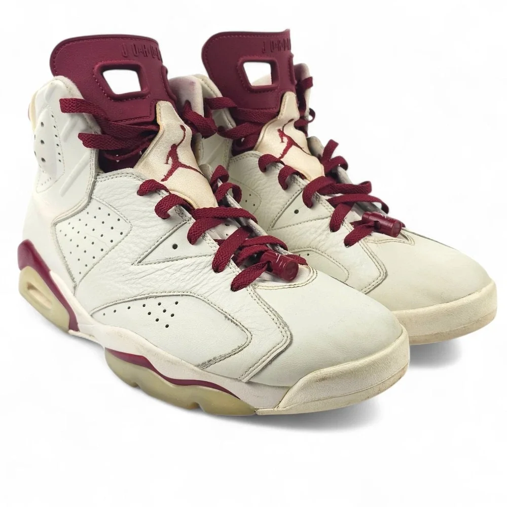 Nike Air Jordan 6 Retro Maroon 2015 Off White Burgundy 384664-116 Men Size 11.5